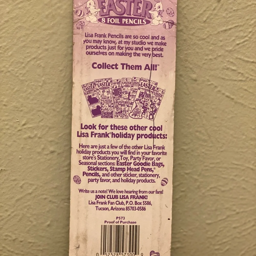 Vintage, sealed Lisa Frank Easter Foil Pencils